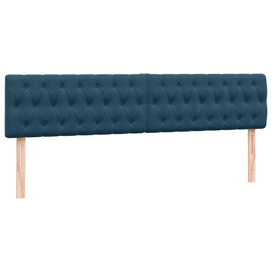 Sommier à lattes de lit et matelas et LED bleu foncé 180x210cm velours - 7