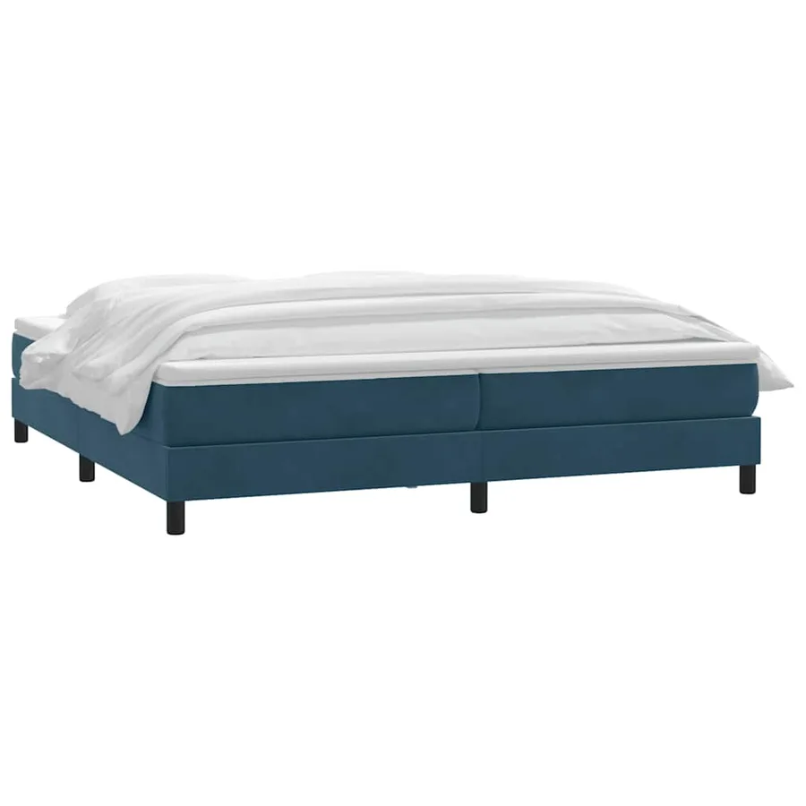 Sommier à lattes de lit et matelas bleu foncé 180x210cm velours - 3