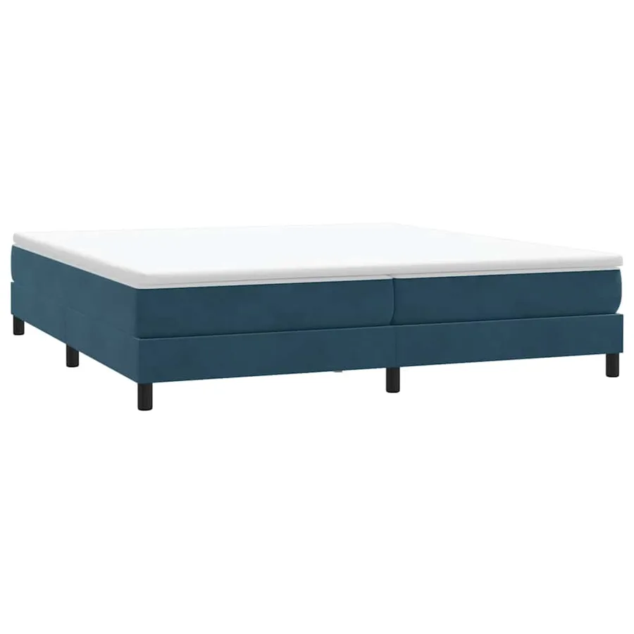 Sommier à lattes de lit et matelas bleu foncé 180x210cm velours - 4