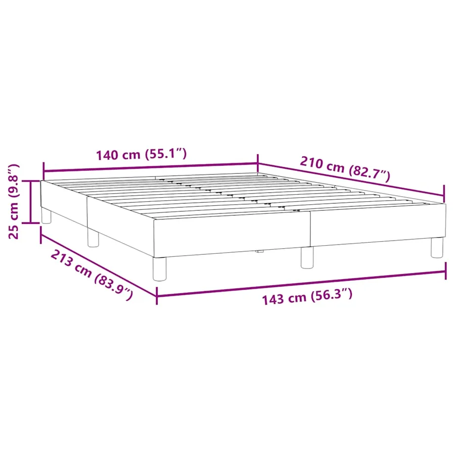Sommier à lattes de lit sans matelas gris foncé 140x210 cm - 10