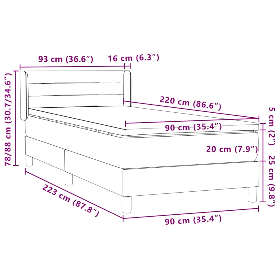 Sommier à lattes de lit et matelas vert foncé 90x220 cm velours - 12