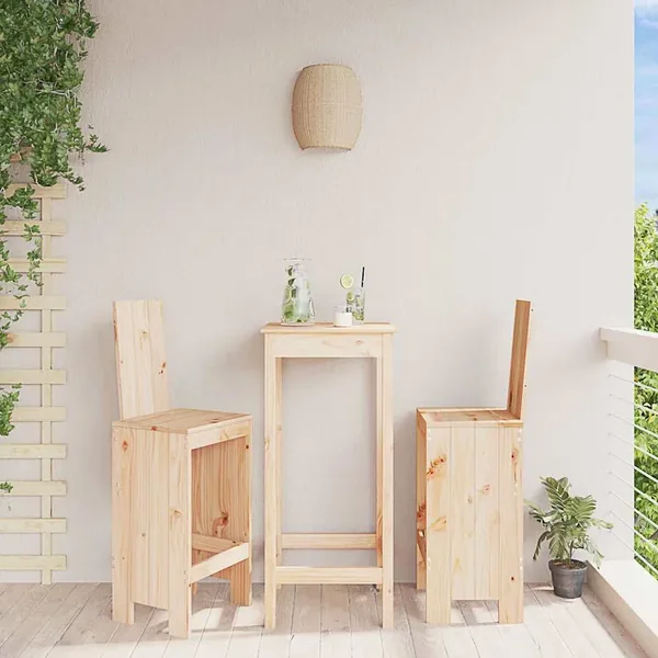 Tabourets de bar lot de 2 40x42x120 cm bois massif de pin