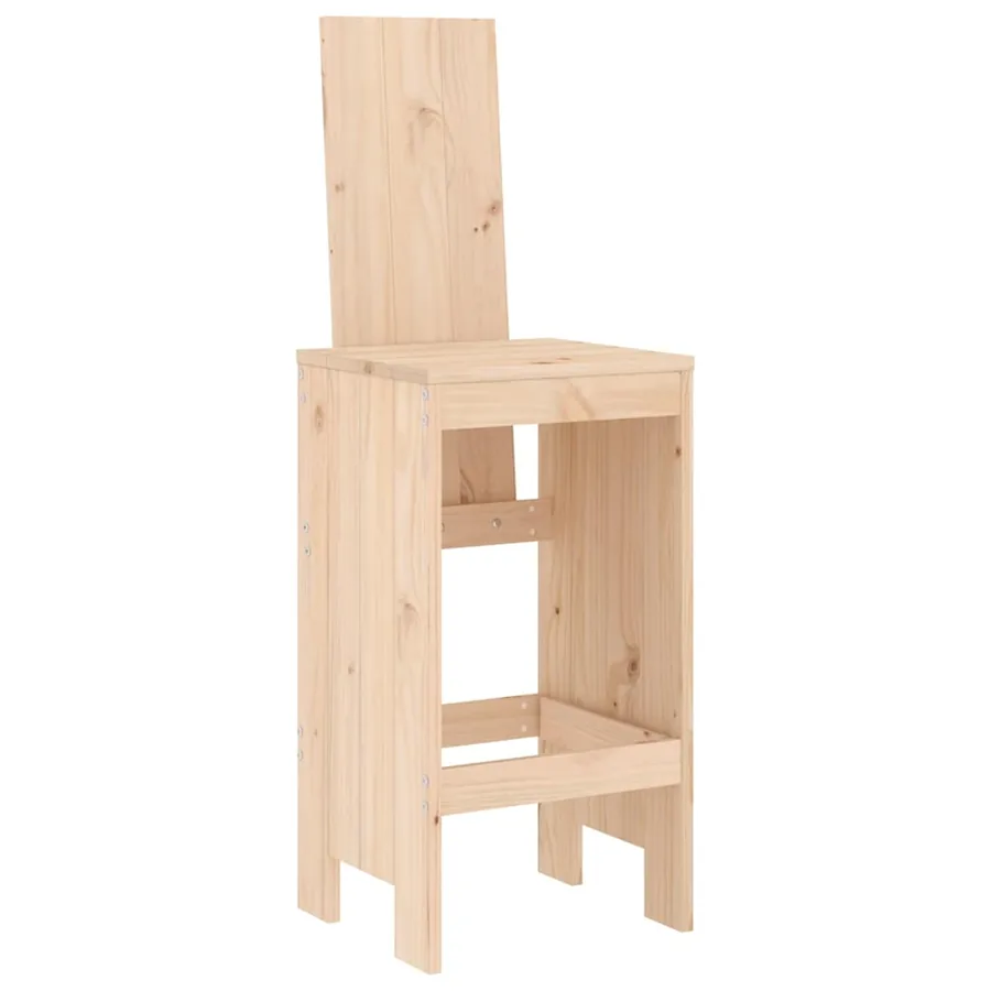 Tabourets de bar lot de 2 40x42x120 cm bois massif de pin - 3