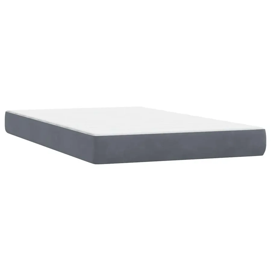 Sommier à lattes de lit et matelas gris foncé 120x210cm velours - 7