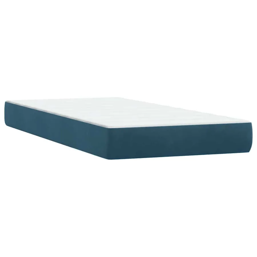 Sommier à lattes de lit et matelas bleu foncé 180x210cm velours - 6