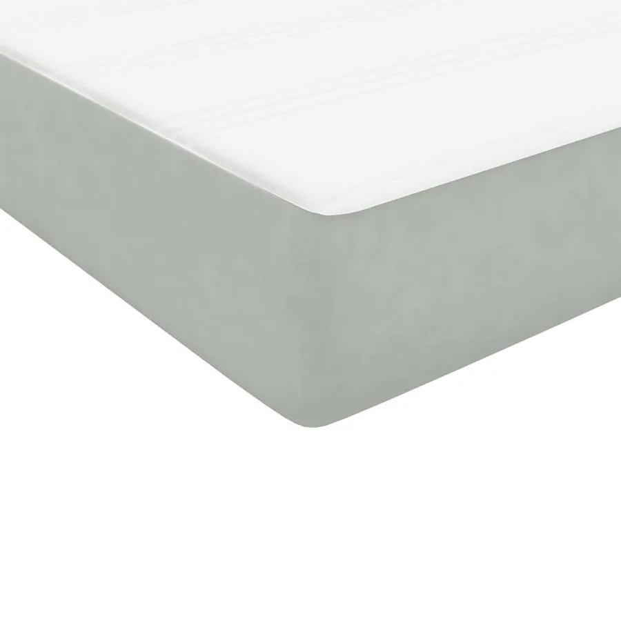 Sommier à lattes de lit et matelas gris clair 100x210cm velours - 9