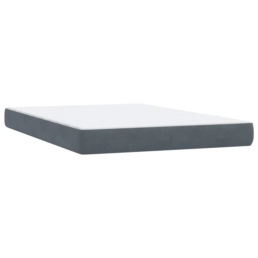 Sommier à lattes de lit et matelas gris foncé 140x210cm velours - 6
