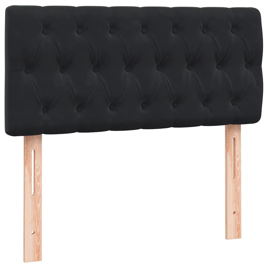 Sommier à lattes de lit avec matelas noir 90x210 cm velours - 7
