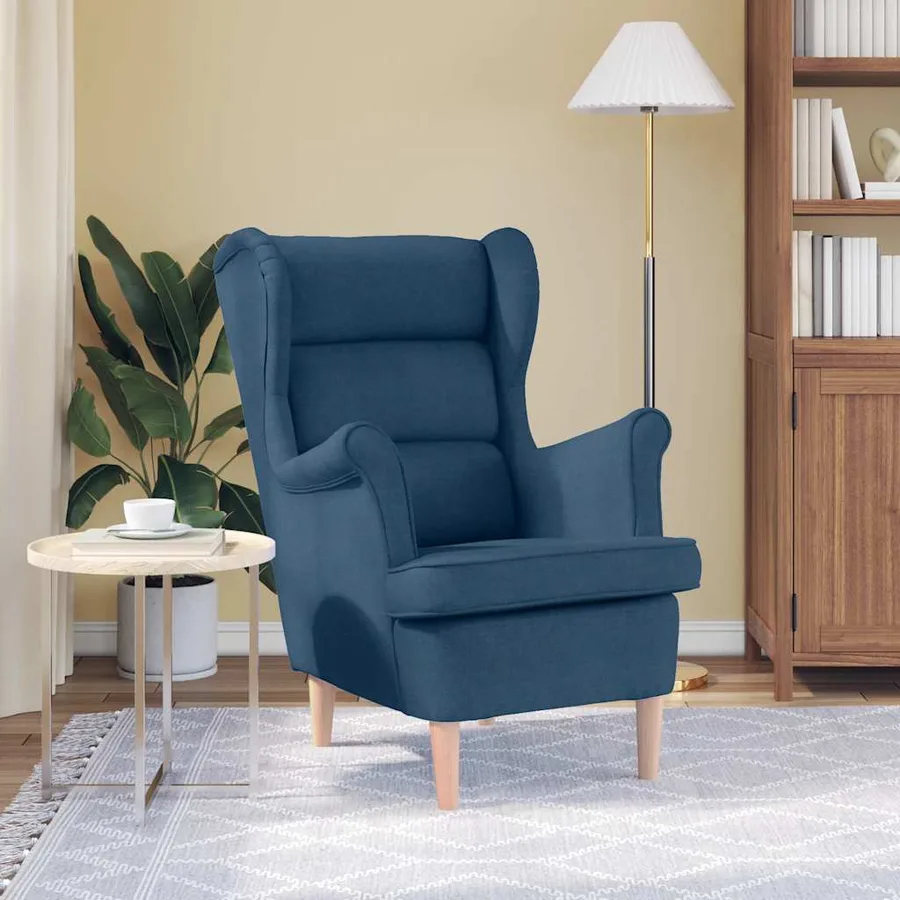Fauteuil bleu 74x84x100 cm tissu - 3