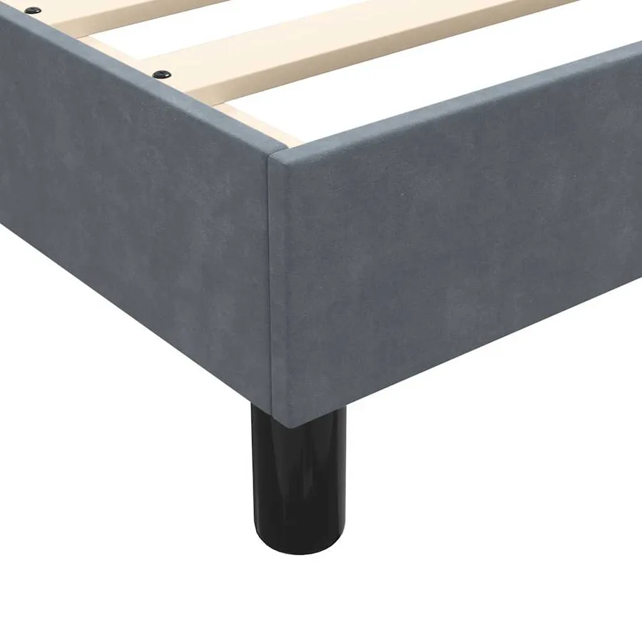 Sommier à lattes de lit et matelas gris foncé 100x210cm velours - 10