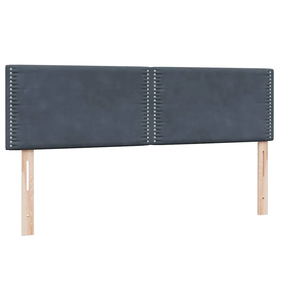 Sommier à lattes de lit et matelas gris foncé 160x210cm velours - 6