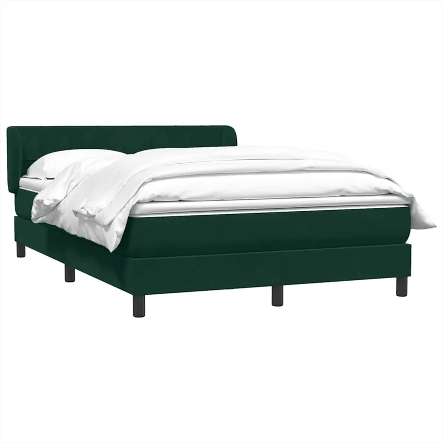 Sommier à lattes de lit et matelas vert foncé 160x210cm velours - 3