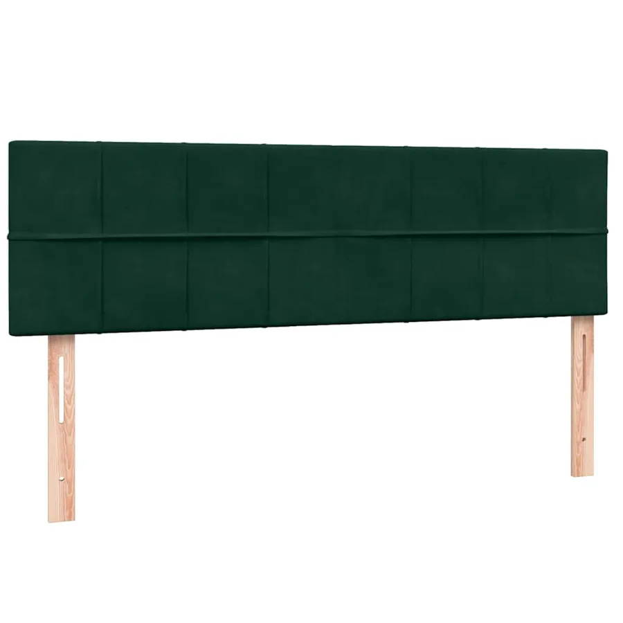 Sommier à lattes de lit et matelas et LED vert foncé 160x210cm velours - 7