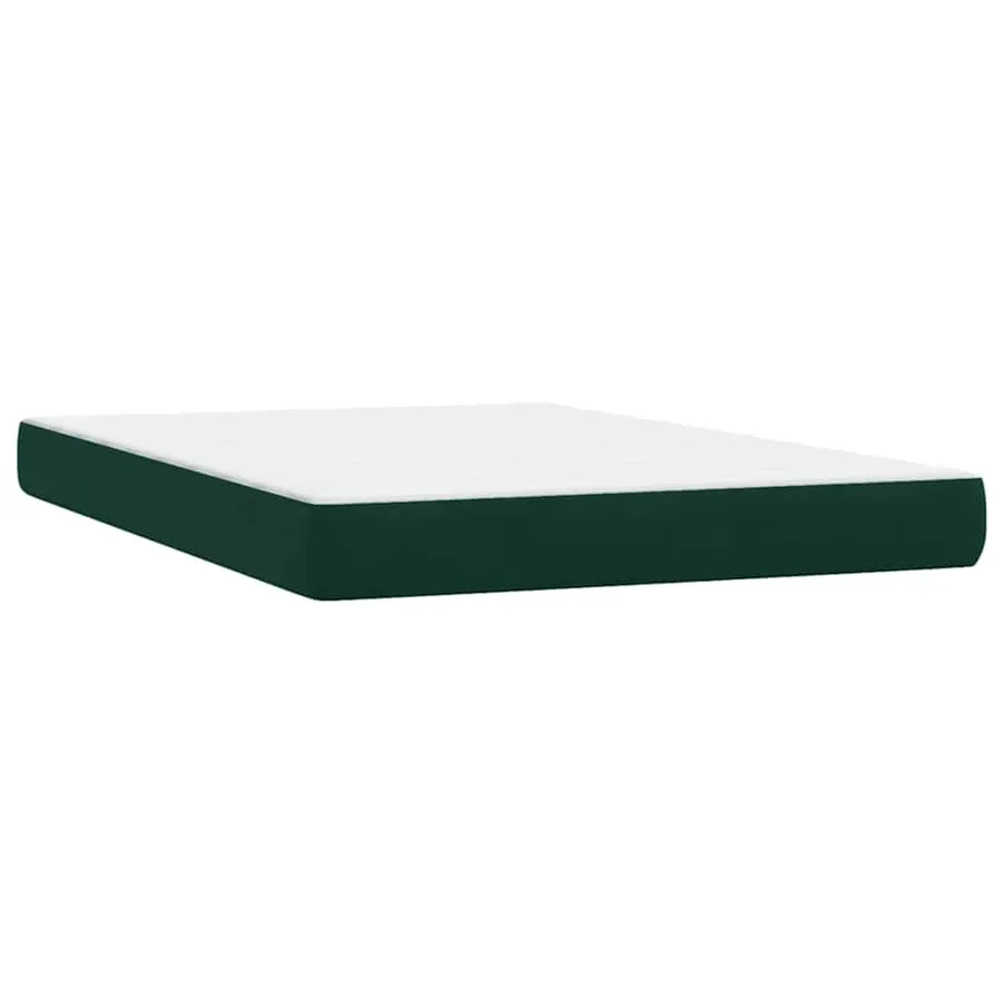 Sommier à lattes de lit et matelas et LED vert foncé 160x210cm velours - 8
