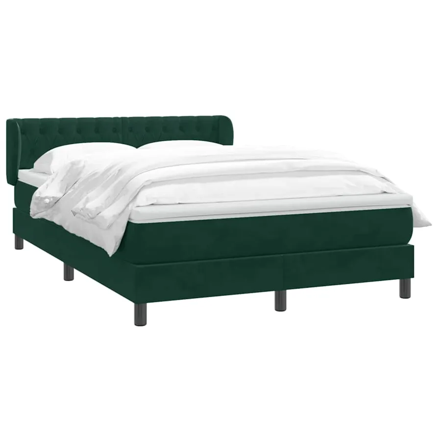 Sommier à lattes de lit et matelas vert foncé 160x210cm velours - 3