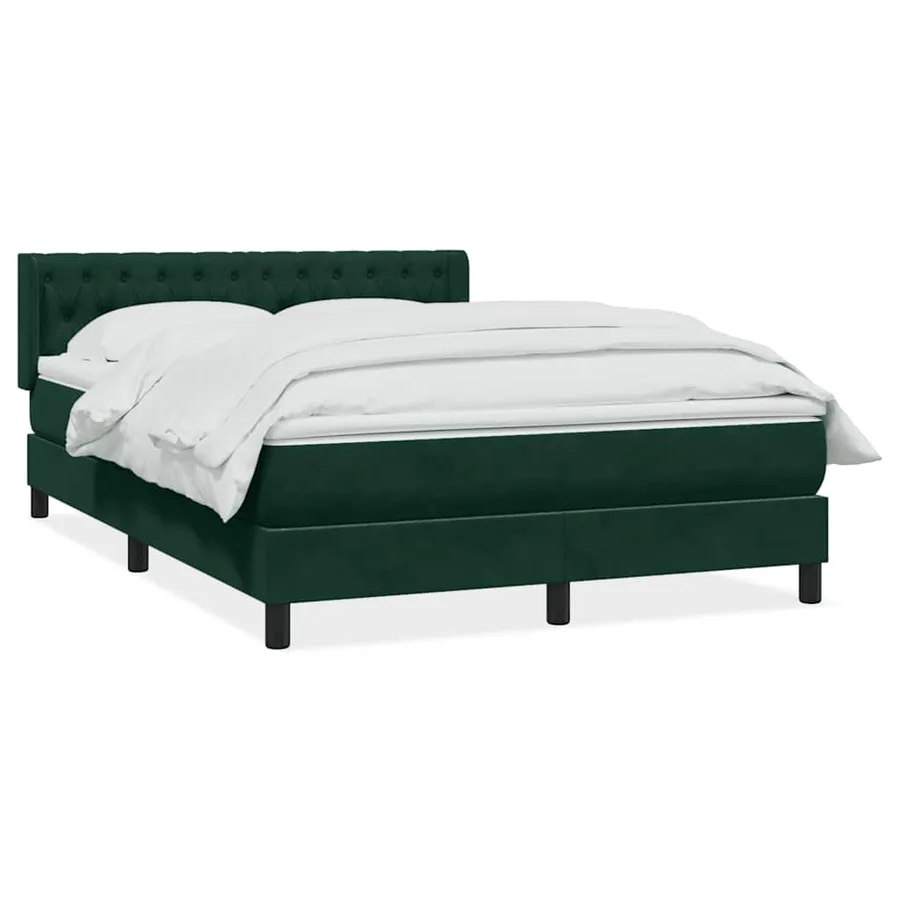 Sommier à lattes de lit et matelas vert foncé 160x210cm velours - 2