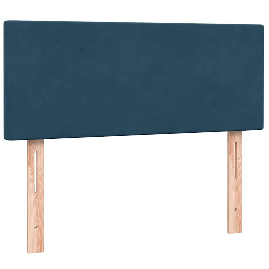 Sommier à lattes de lit et matelas et LED bleu foncé 120x210cm velours - 7