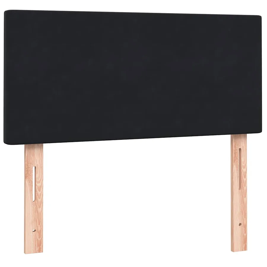 Sommier à lattes de lit avec matelas et LED noir 90x220 cm velours - 7