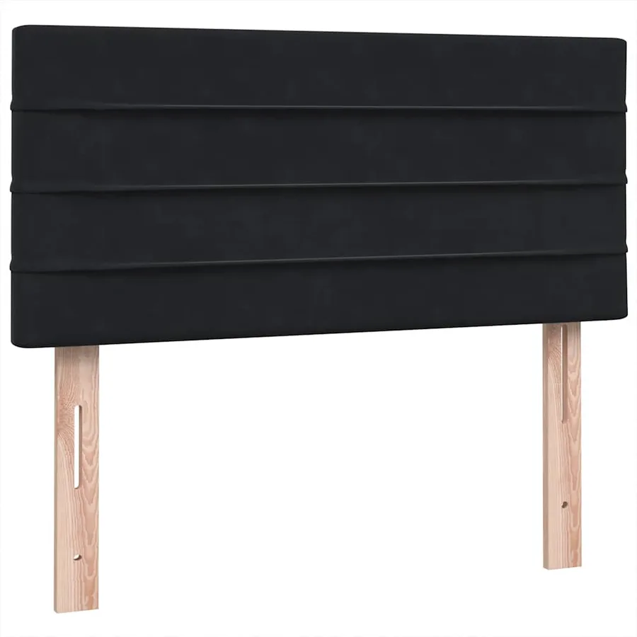 Sommier à lattes de lit avec matelas noir 90x220 cm velours - 7