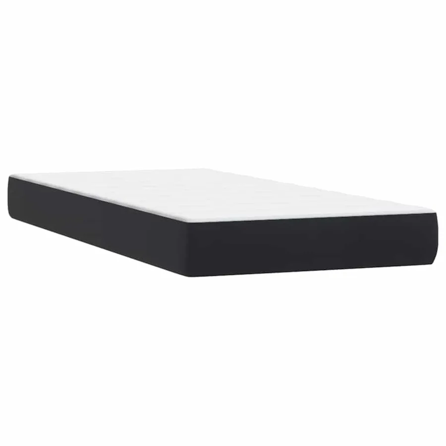 Sommier à lattes de lit avec matelas et LED noir 90x220 cm velours - 8