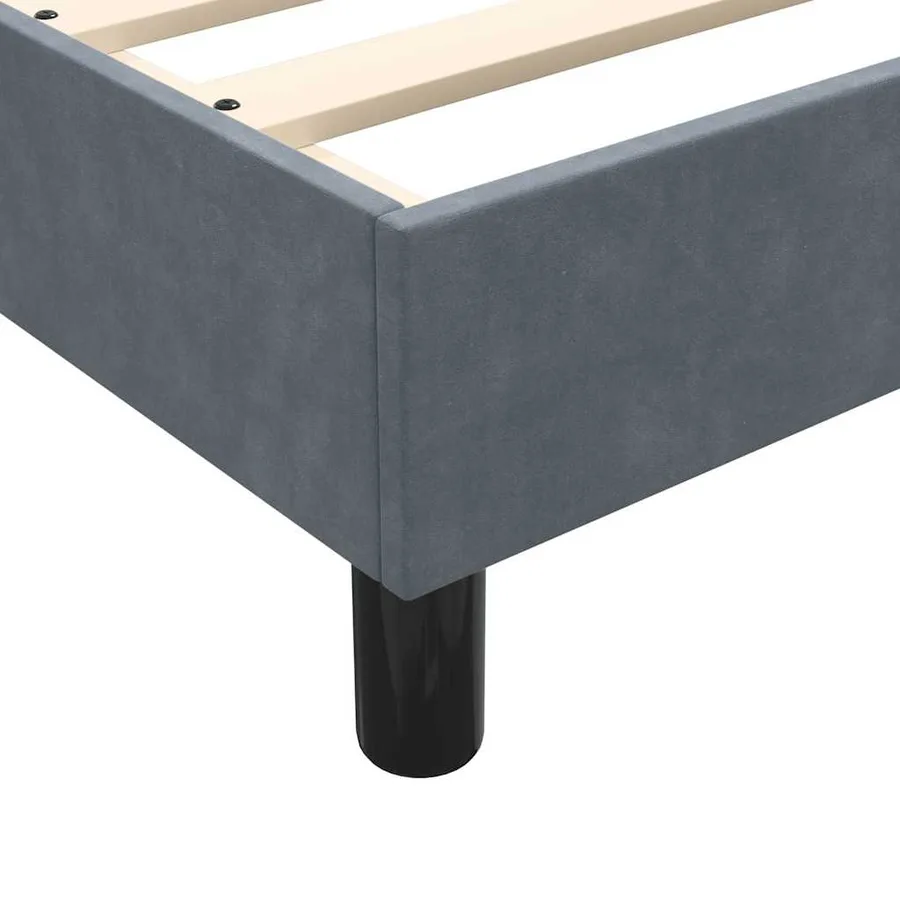 Sommier à lattes de lit et matelas gris foncé 180x210cm velours - 10