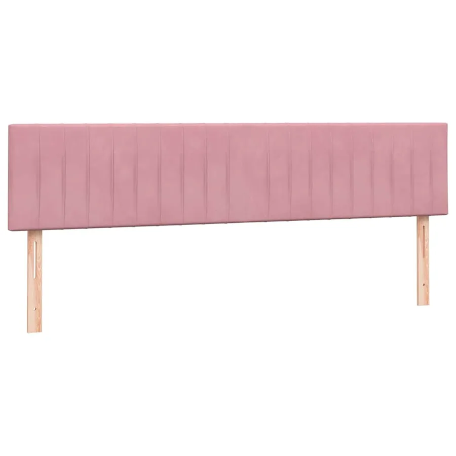 Sommier à lattes de lit avec matelas rose 180x210 cm velours - 7