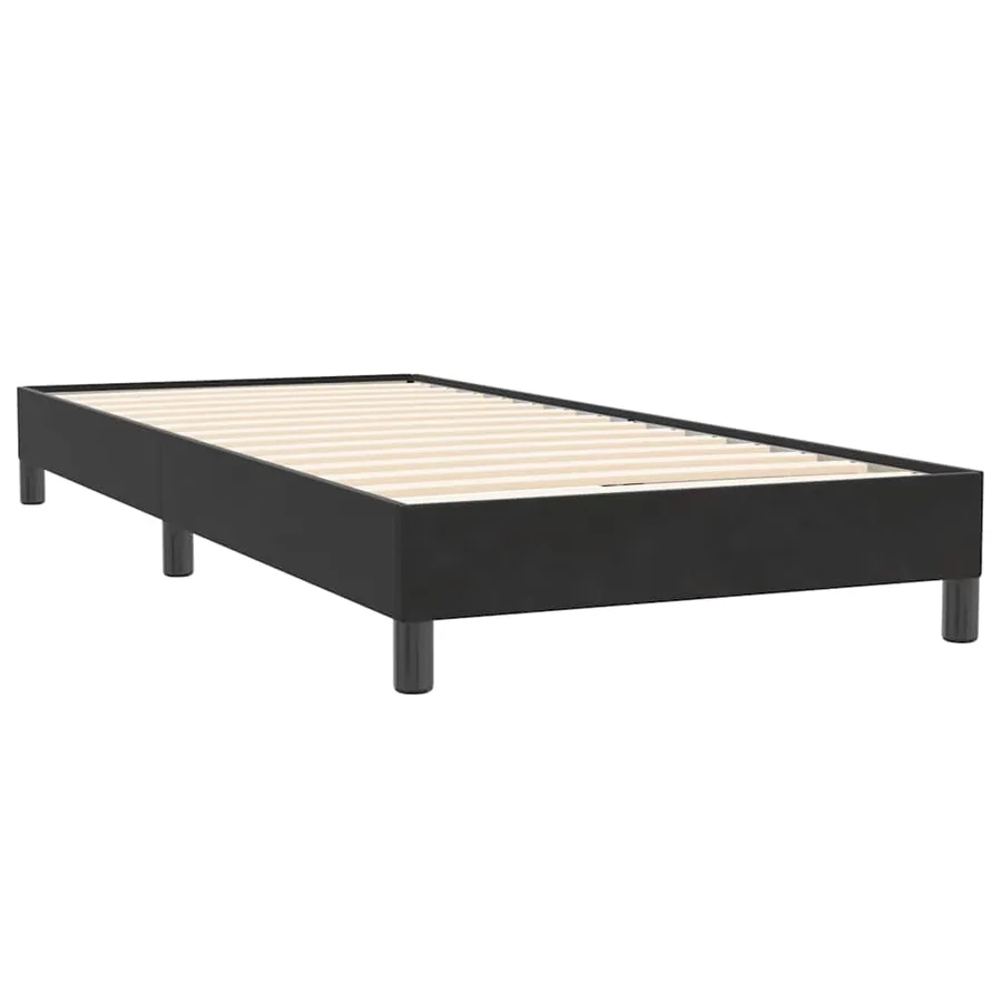 Sommier à lattes de lit avec matelas noir 90x220 cm velours - 5