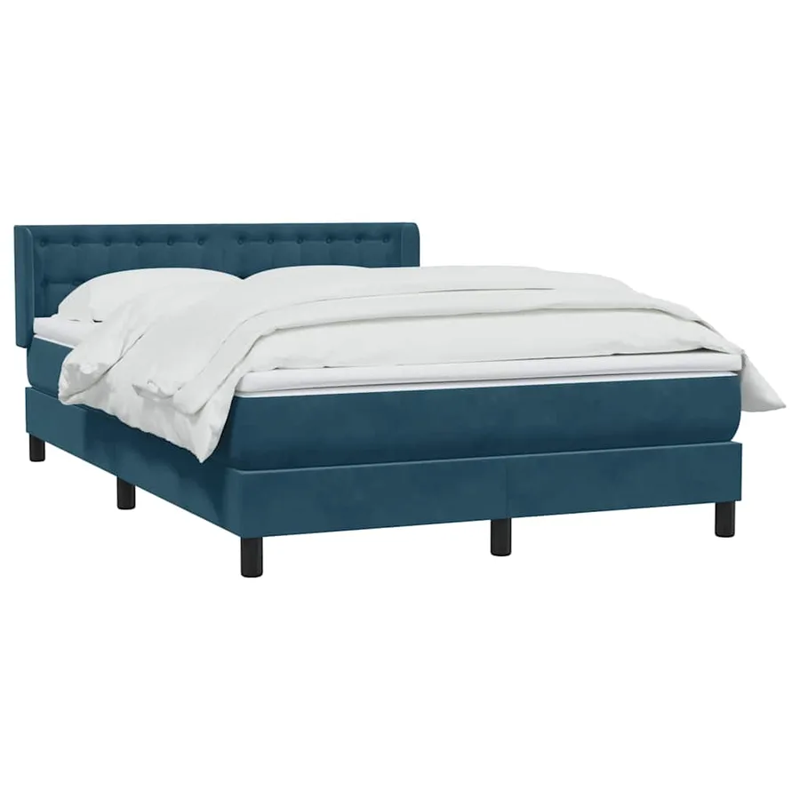 Sommier à lattes de lit et matelas bleu foncé 160x210cm velours - 3