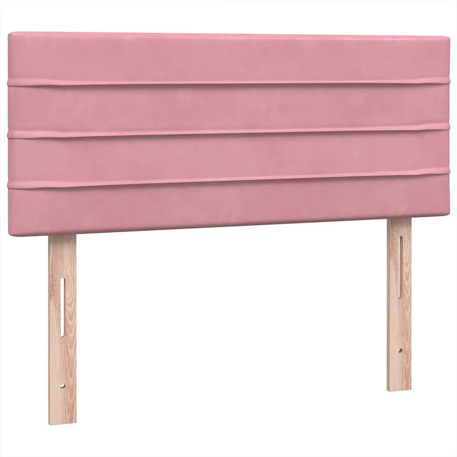 Sommier à lattes de lit avec matelas et LED rose 120x210 cm velours - 8