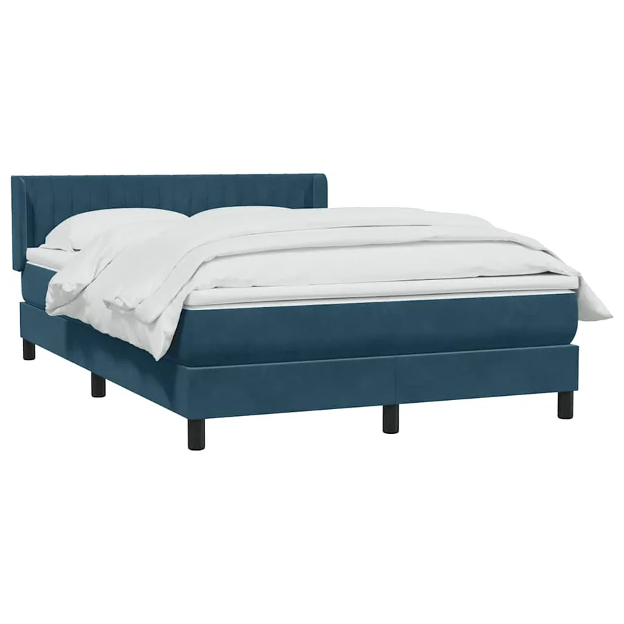 Sommier à lattes de lit et matelas bleu foncé 160x210cm velours - 3
