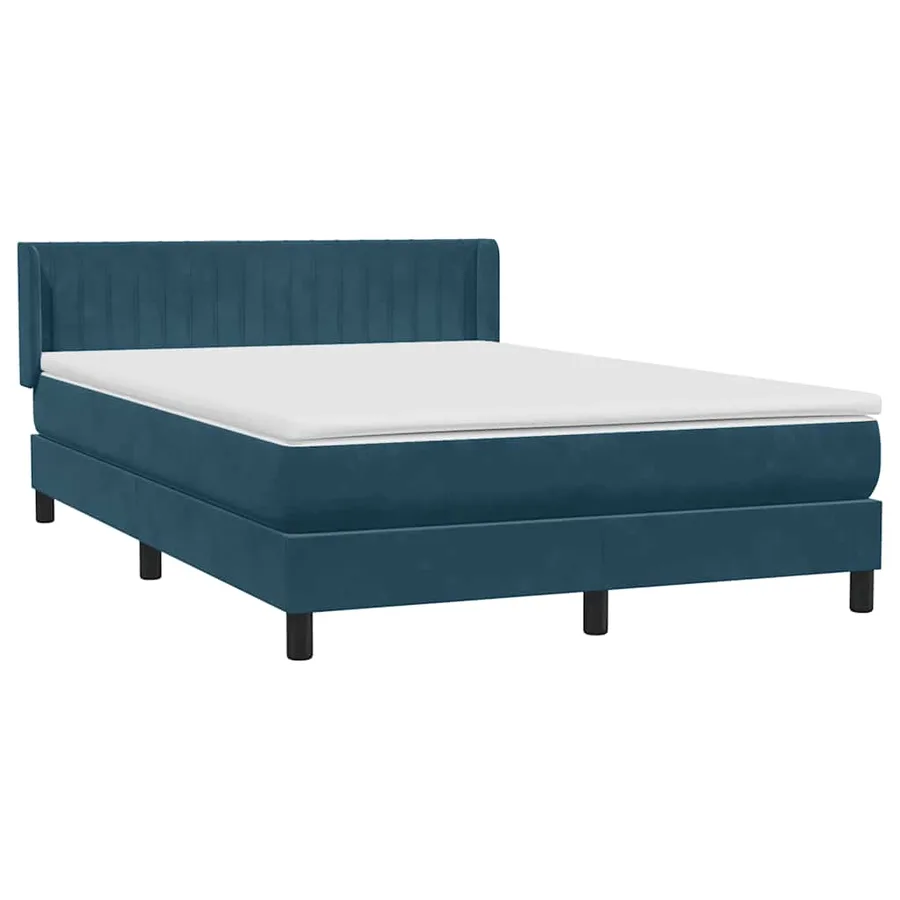 Sommier à lattes de lit et matelas bleu foncé 160x210cm velours - 4