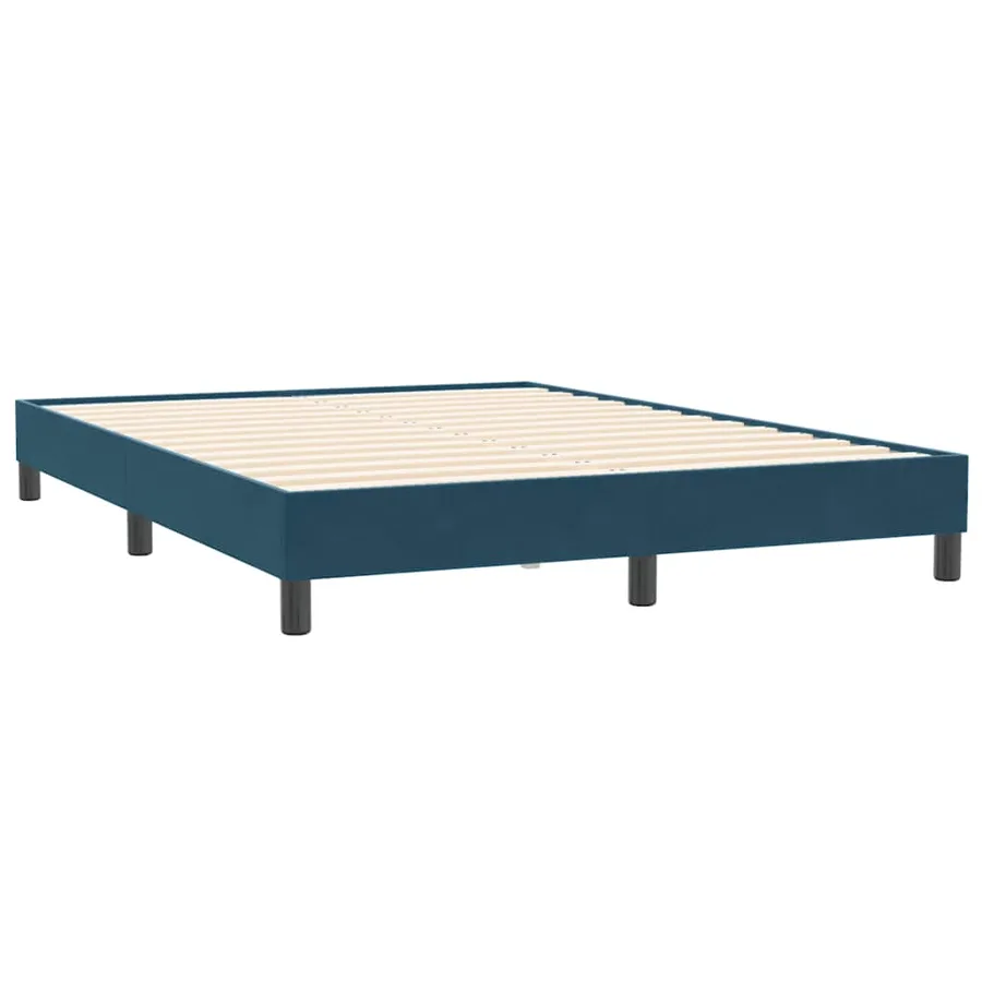 Sommier à lattes de lit et matelas bleu foncé 160x210cm velours - 5