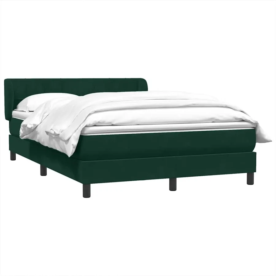 Sommier à lattes de lit et matelas vert foncé 140x210cm velours - 3
