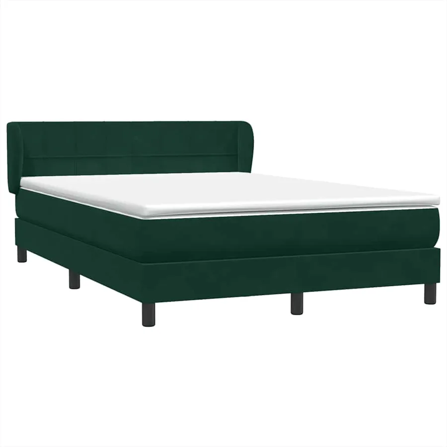 Sommier à lattes de lit et matelas vert foncé 140x210cm velours - 4