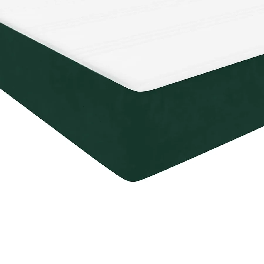Sommier à lattes de lit et matelas et LED vert foncé 140x210cm velours - 10