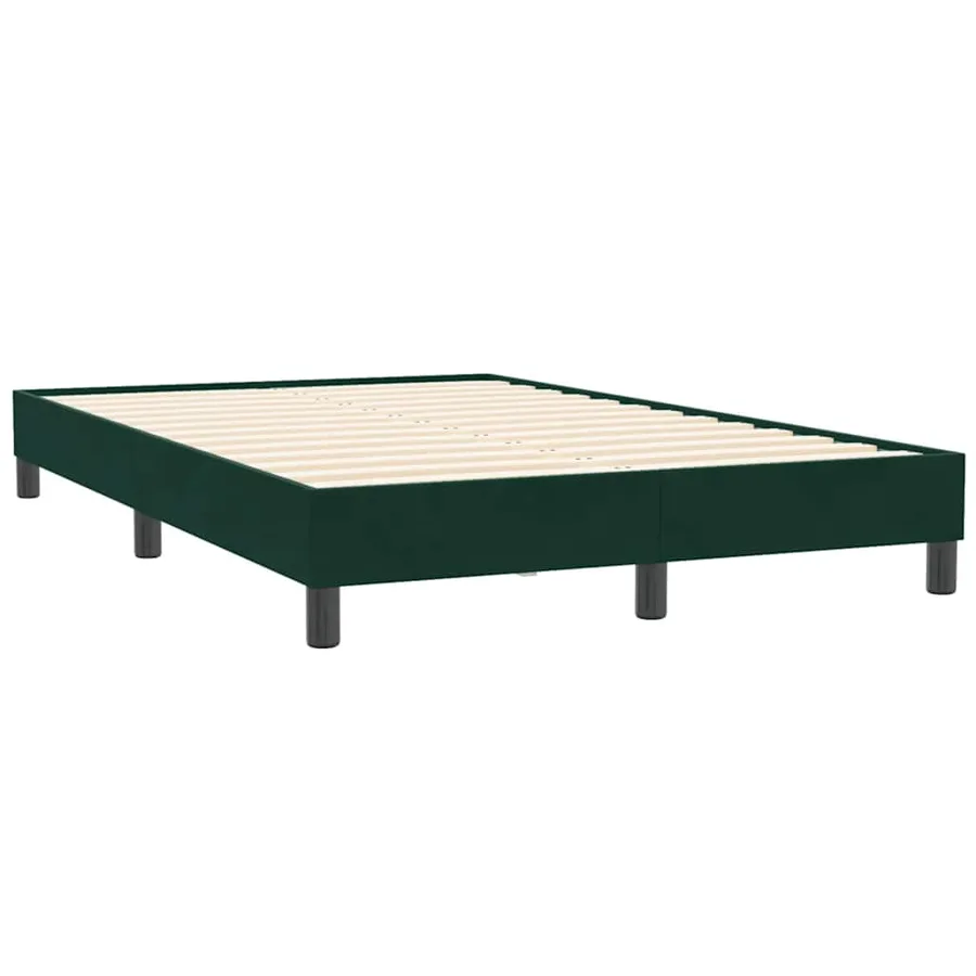 Sommier à lattes de lit et matelas et LED vert foncé 120x210cm velours - 6
