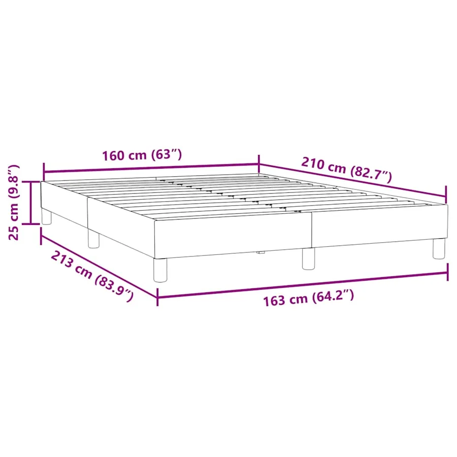 Cadre de lit sans matelas gris clair 160x210 cm velours - 10
