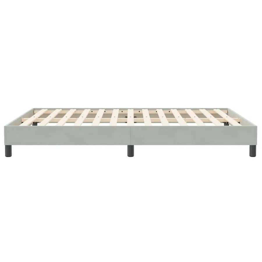 Cadre de lit sans matelas gris clair 160x210 cm velours - 6