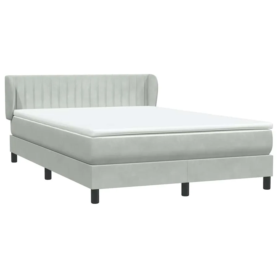 Sommier à lattes de lit et matelas gris clair 160x210cm velours - 4
