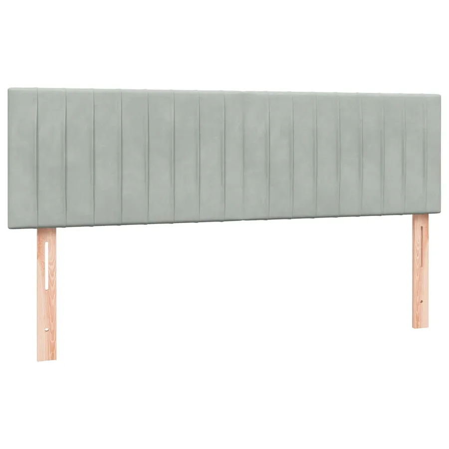 Sommier à lattes de lit et matelas gris clair 160x210cm velours - 7