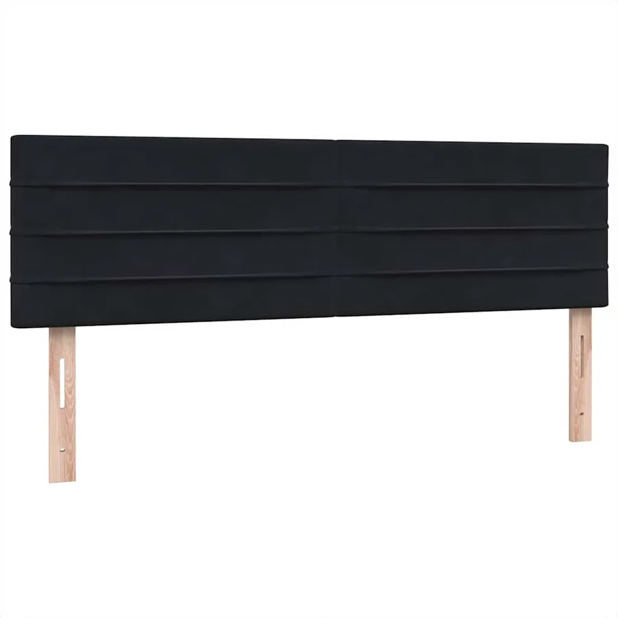 Sommier à lattes de lit avec matelas noir 160x210 cm velours - 8