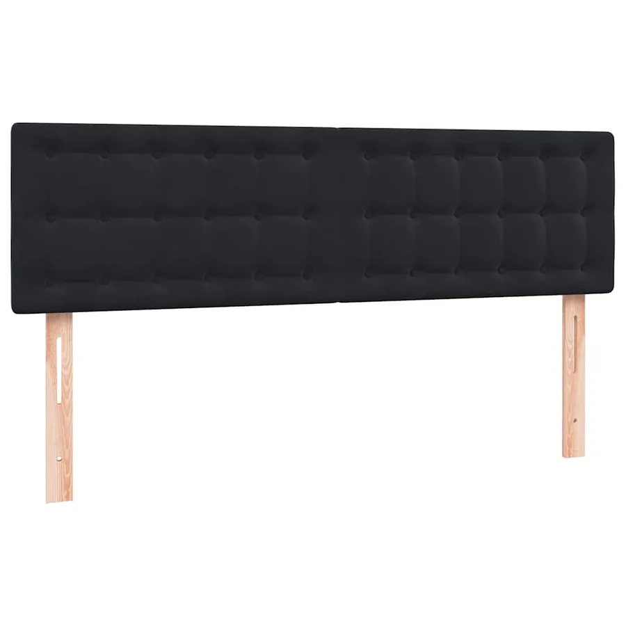 Sommier à lattes de lit avec matelas noir 160x210 cm velours - 7