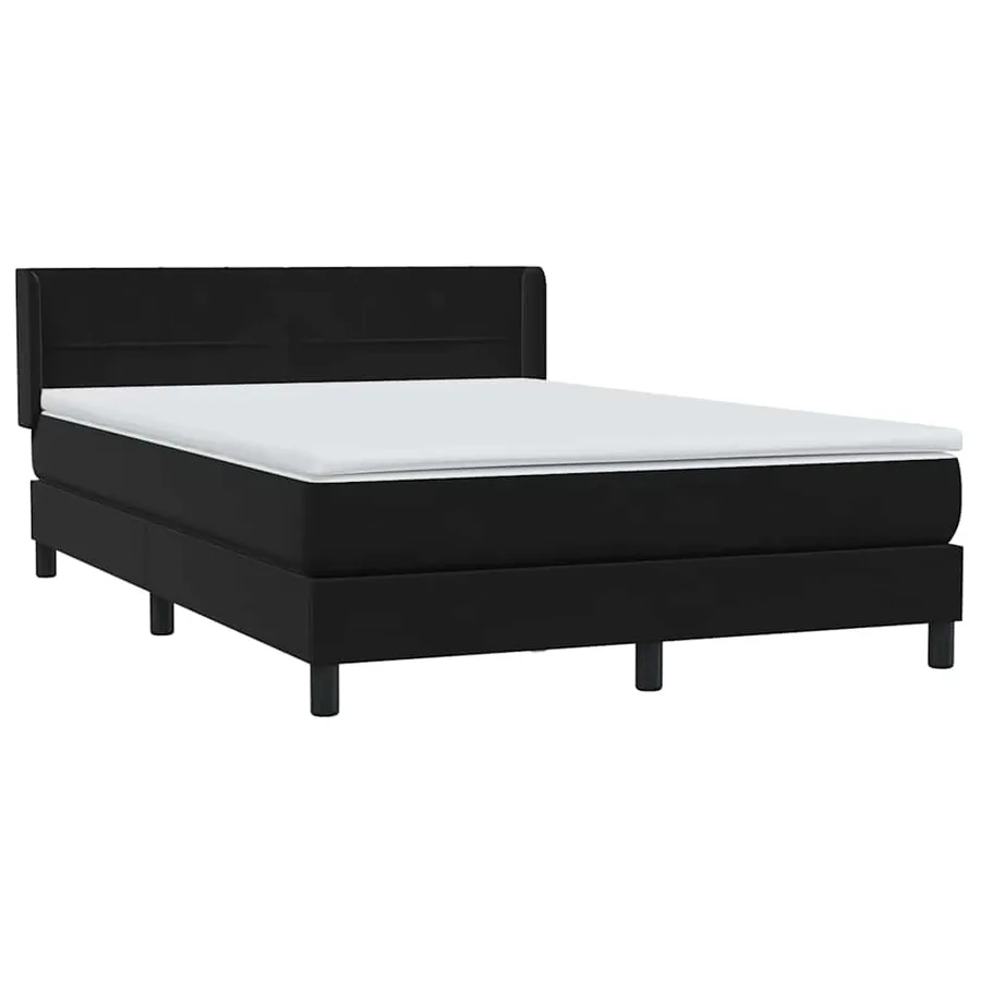 Sommier à lattes de lit avec matelas noir 160x210 cm velours - 4