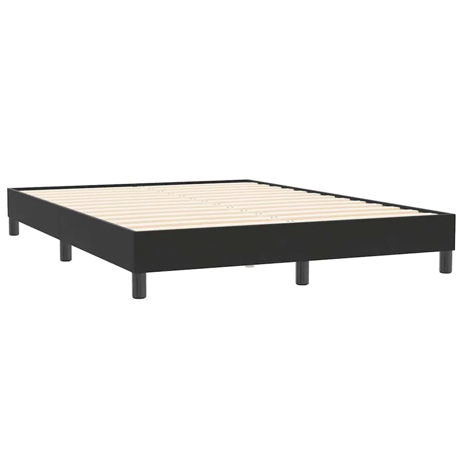 Sommier à lattes de lit avec matelas noir 160x210 cm velours - 5