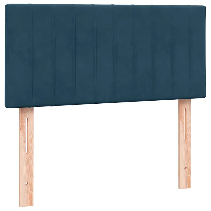 Sommier à lattes de lit et matelas bleu foncé 90x220 cm velours - 7