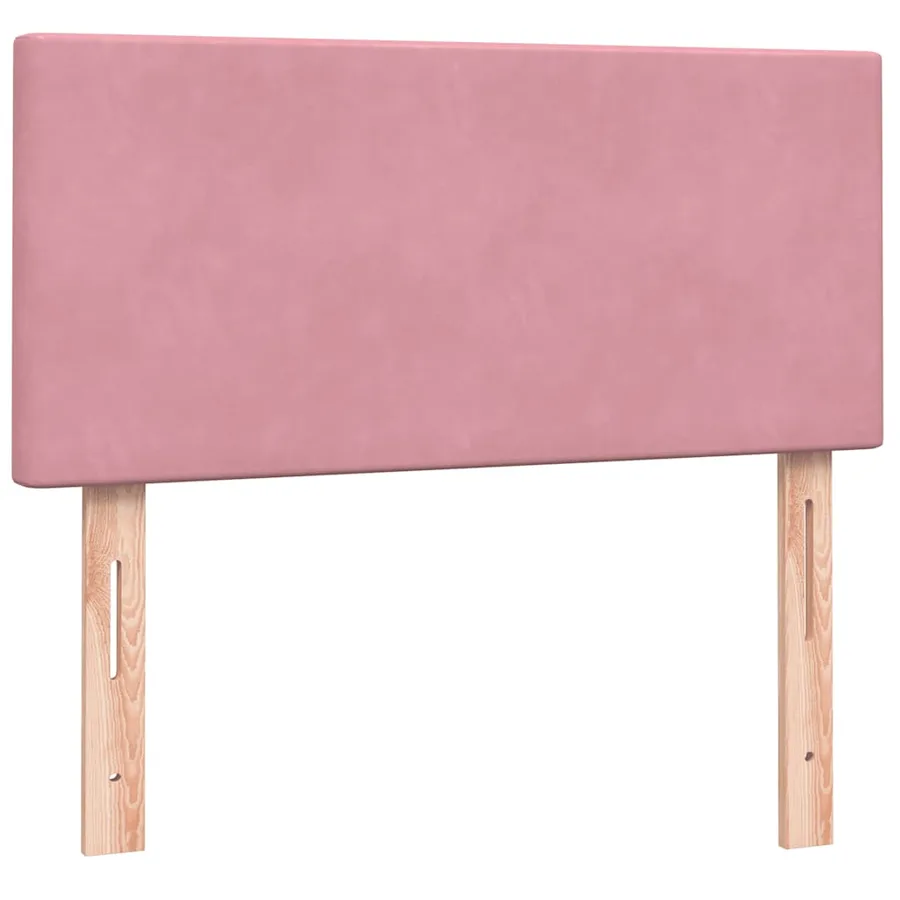 Sommier à lattes de lit avec matelas rose 80x220 cm velours - 7