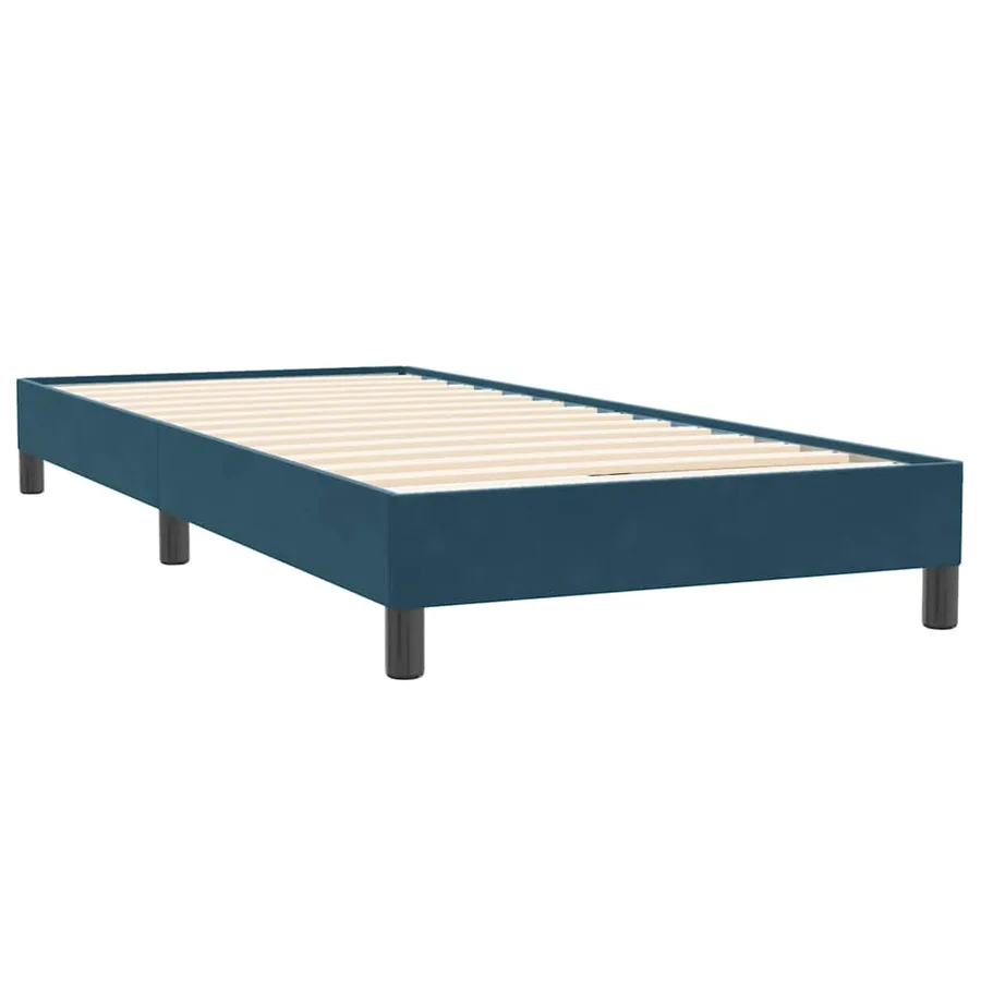Sommier à lattes de lit et matelas bleu foncé 80x220 cm velours - 4