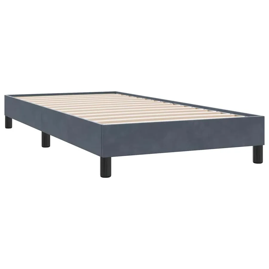 Sommier à lattes de lit et matelas gris foncé 90x210 cm velours - 5