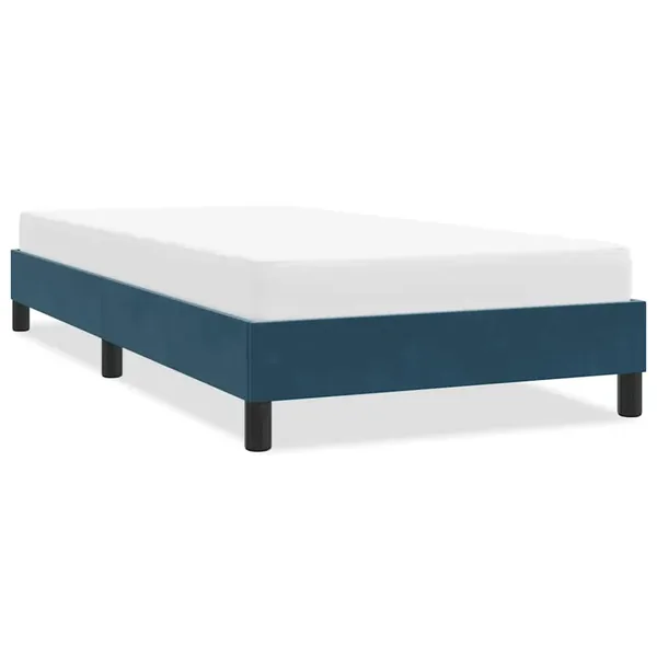 Cadre de lit sans matelas bleu foncé 90x220 cm velours