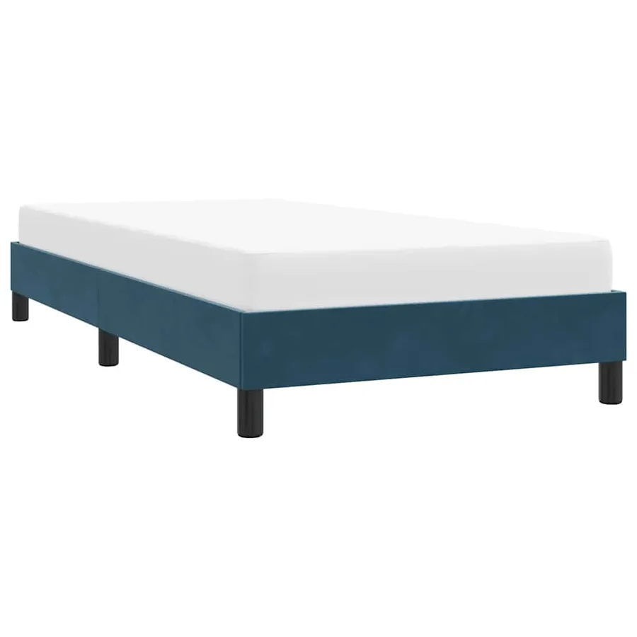 Cadre de lit sans matelas bleu foncé 90x220 cm velours - 4